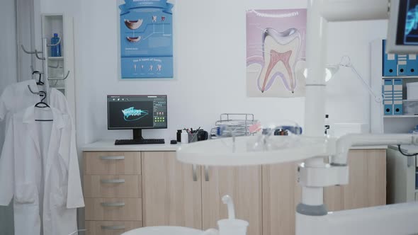 Empty Orthodontic Stomatology Office Prepared for Teeth Treatment alt
