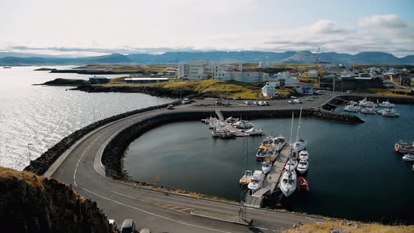 Stykkisholmur Port Aerial View Iceland alt