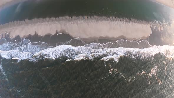 Amazing scenery above the waves. Birds and wildlife (aerial footage) alt