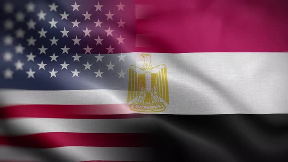 USA Egypt Flag Loop Background 4K