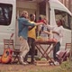 Diverse Friends Toasting with Red Cups at Campsite - VideoHive Item for Sale