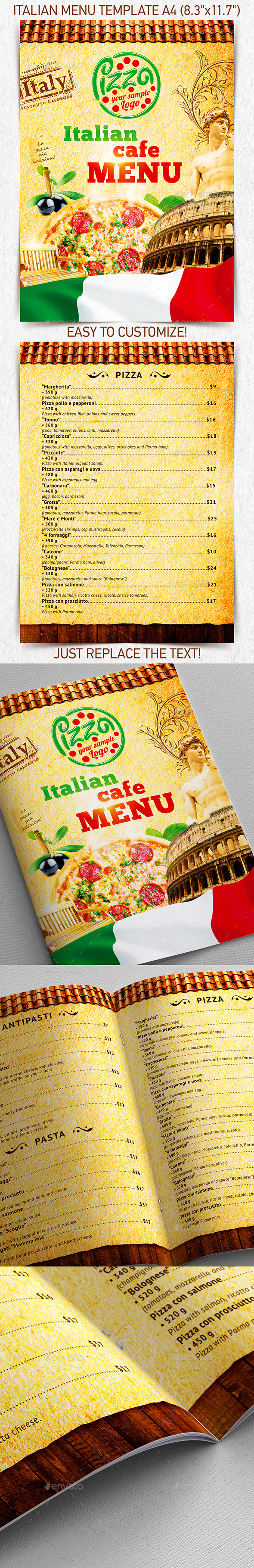 Italian Menu Template vol.2