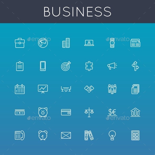 Vector Business Line Icons - Business Icons
