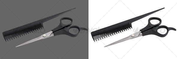 Scissors & Comb - Home & Office Isolated Objects