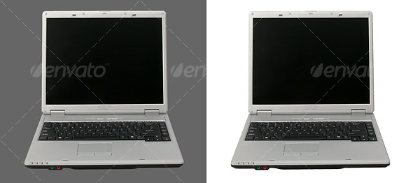 Front View of an Open Laptop Computer