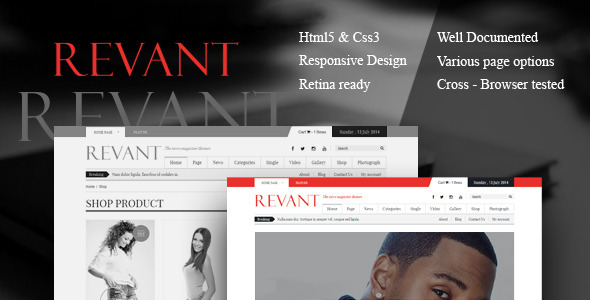 Revant Magazine HTML5 - ThemeForest 8918318