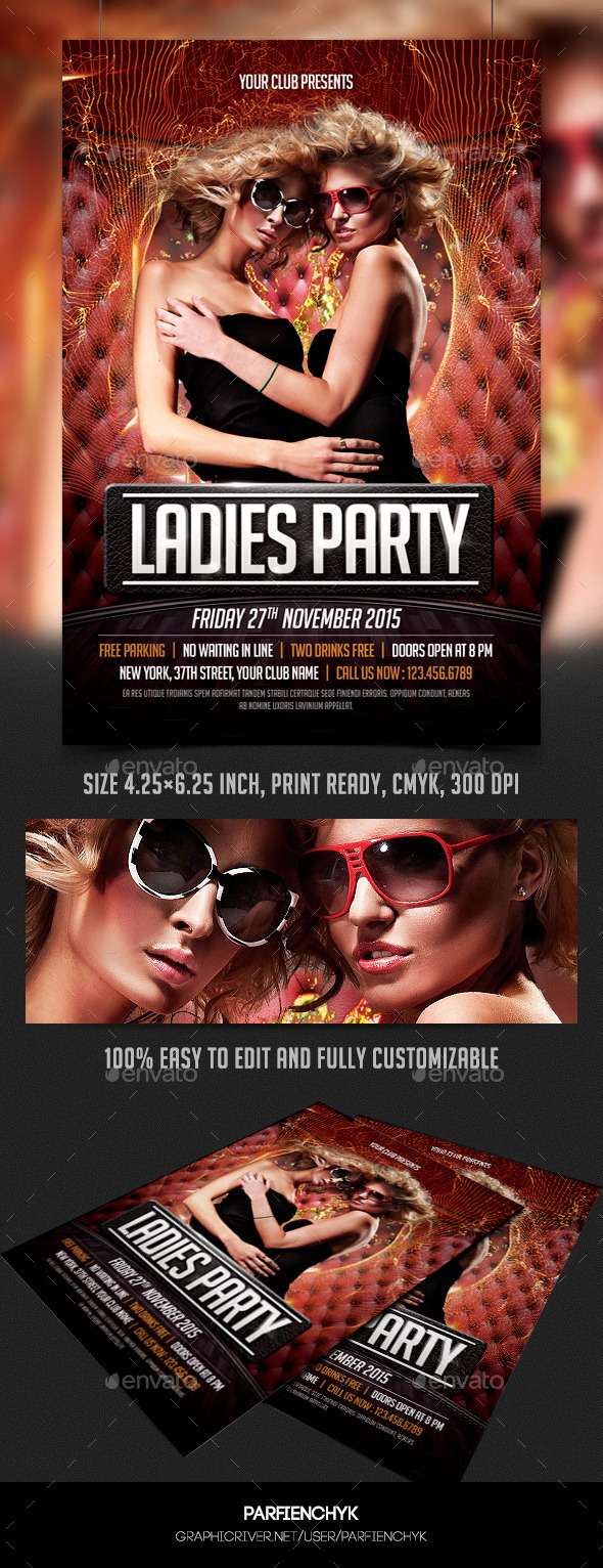 Ladies Party Flyer Template - Clubs & Parties Events