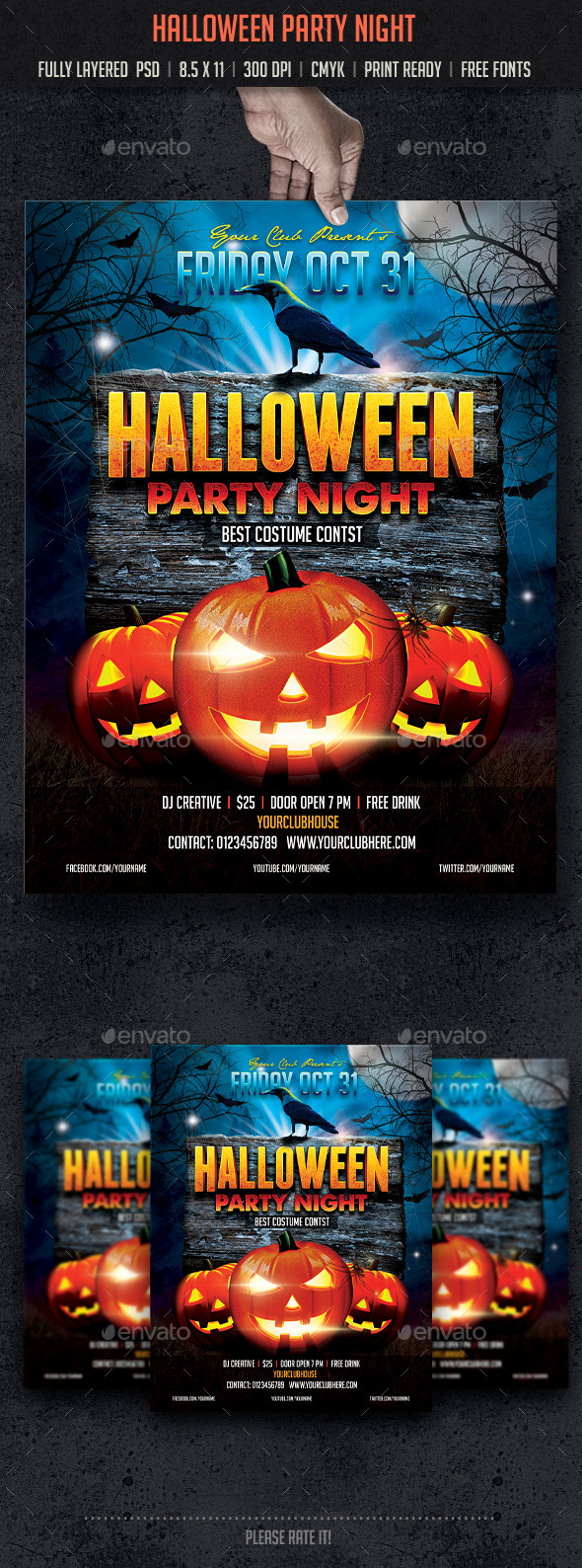 Halloween Party Night - Events Flyers