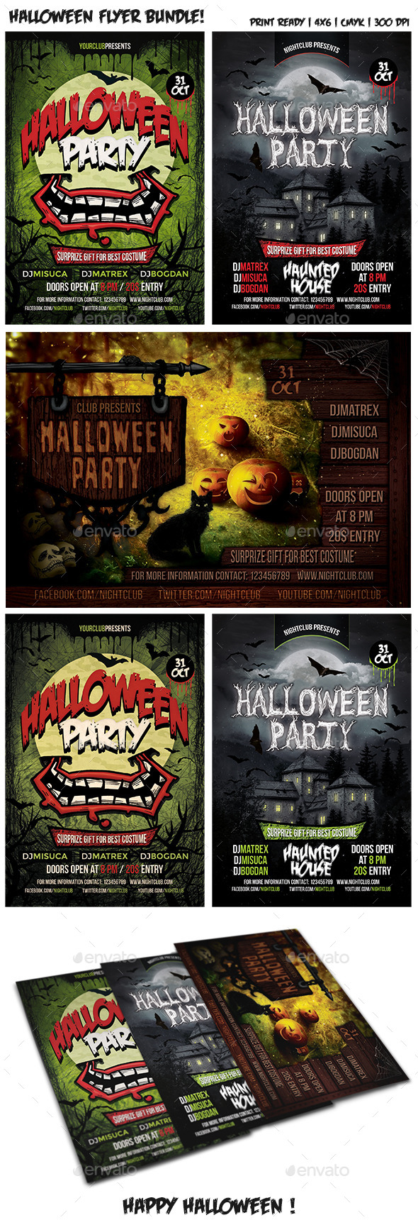 Halloween Party Flyer Bundle Vol. 2