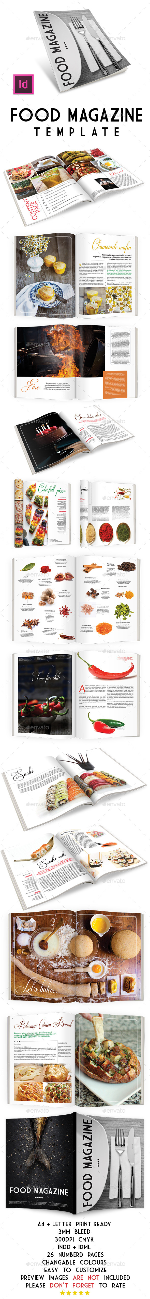 Food Magazine Template - Magazines Print Templates