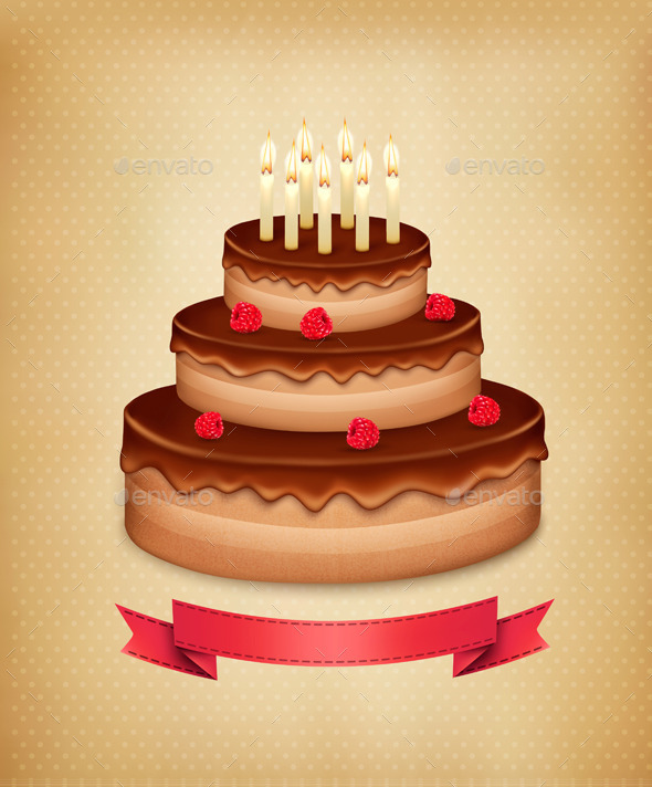 Background with Birthday Chocolate Cake - Miscellaneous Seasons/Holidays