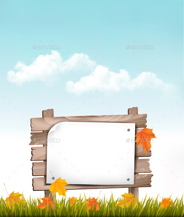 Nature Background with Autumn Leaves - Borders Decorative