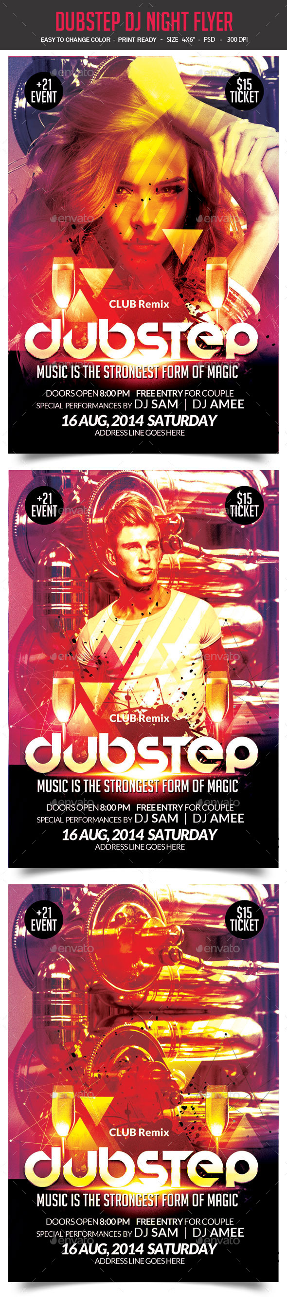 Dubstep DJ Night Flyer - Clubs & Parties Events