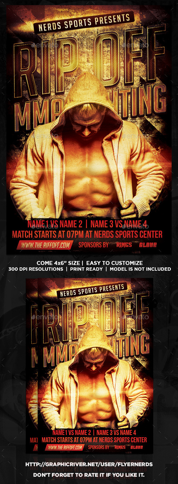 Rip Off MMA Fighting Flyer - Sports Events