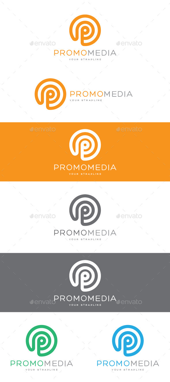 Promo Media Letter P Logo - Letters Logo Templates