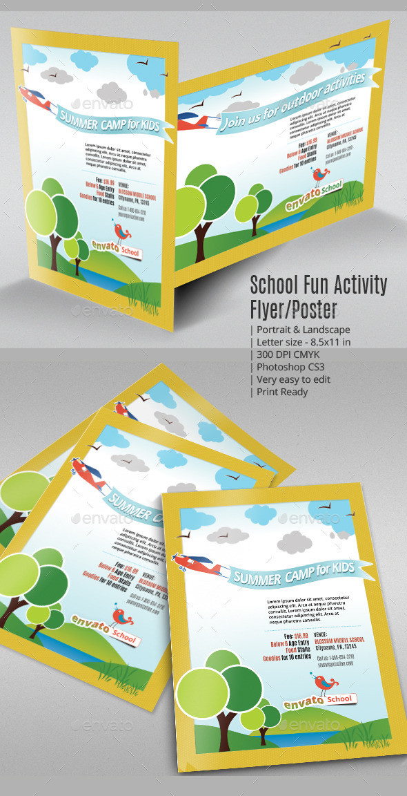 School Fun Activity Flyer or Poster - Flyers Print Templates