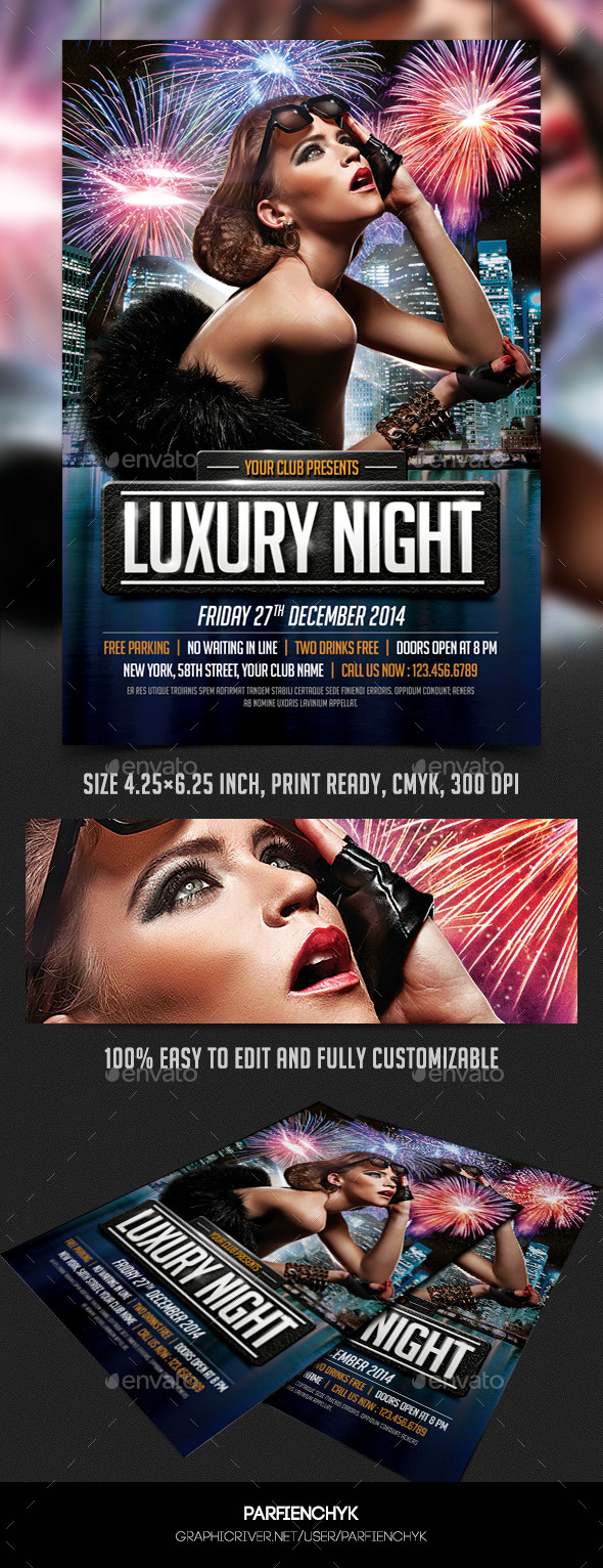 Luxury Night Party Flyer Template - Clubs & Parties Events
