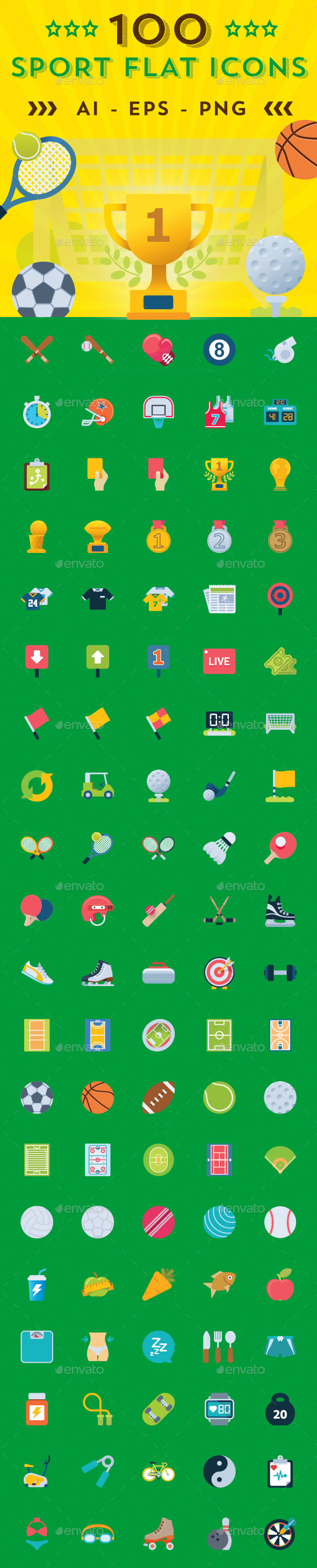 Sports Shop Flat Icons - Icons