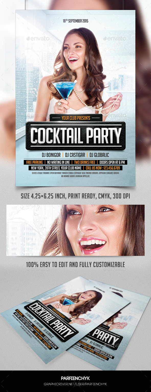 Cocktail Party Flyer Template - Clubs & Parties Events