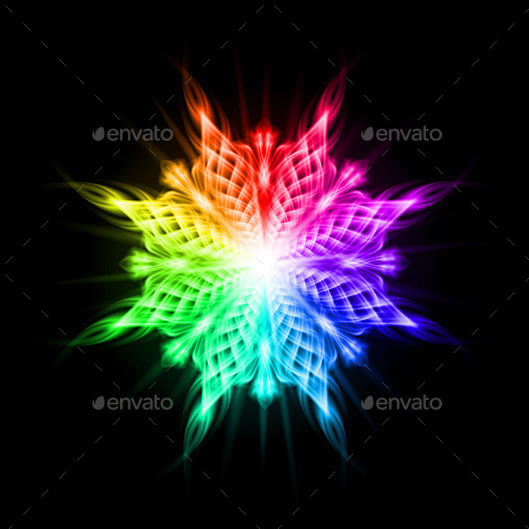 Multicolored Pattern on the Black Background - Patterns Decorative