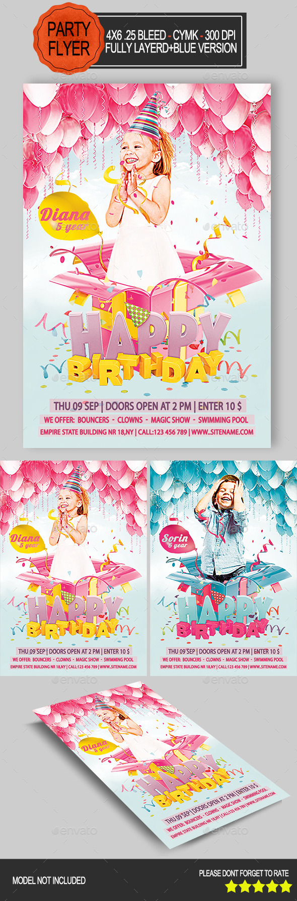 Kids Birthday Flyer - Clubs & Parties Events