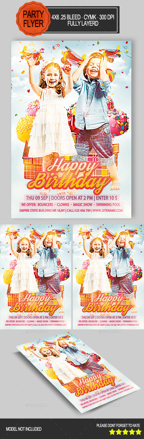 Kids Birthday Flyer - Clubs & Parties Events