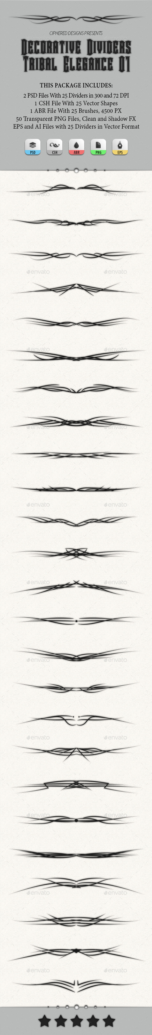 Decorative Dividers - Tribal Elegance 01 - Miscellaneous Social Media