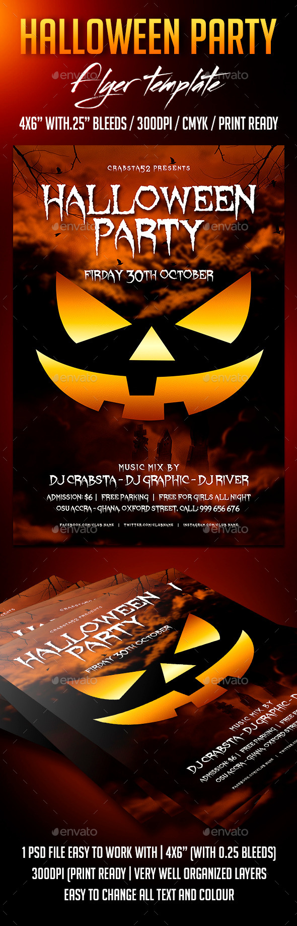 Halloween Party Flyer Template - Holidays Events