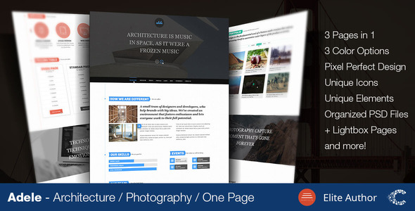 Adele One Page - ThemeForest 3951770