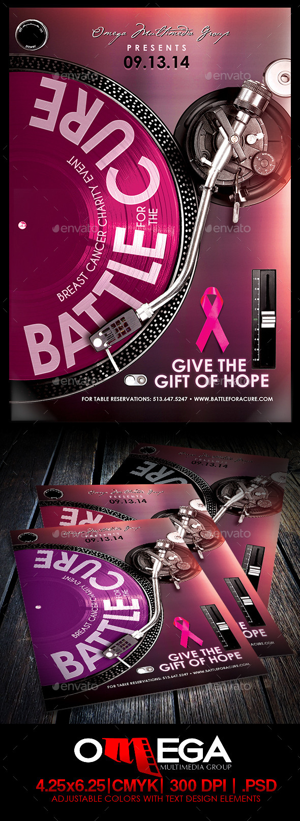 Battle for a Cure V2 - Flyers Print Templates