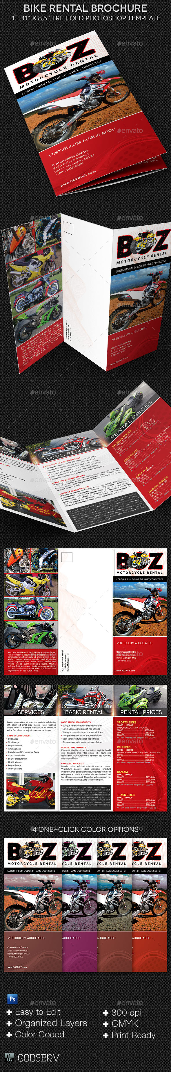 Bike Rental Brochure Template - Informational Brochures