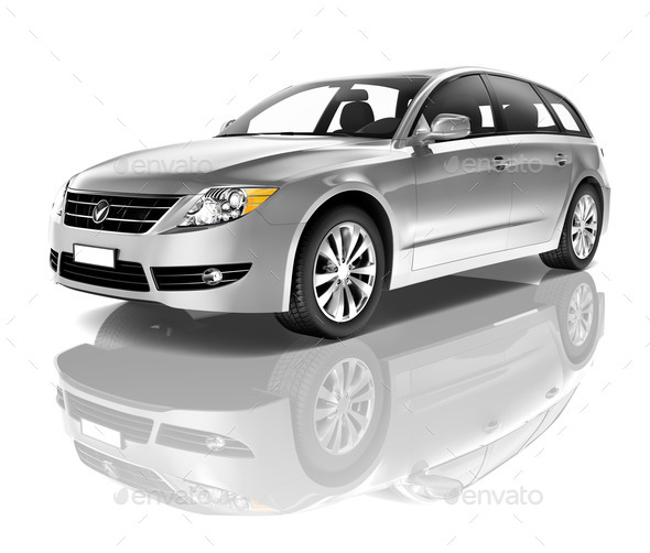 Silver car - Stock Photo - Images
