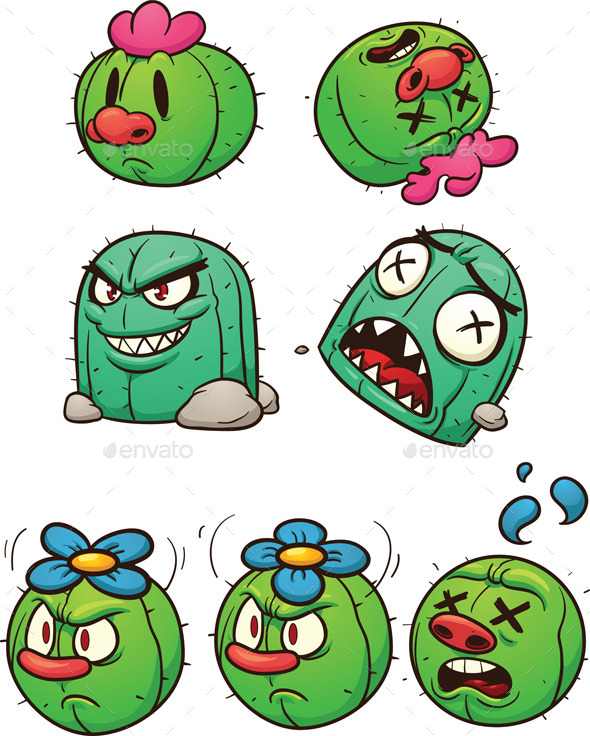 Cactus Characters - Characters Vectors
