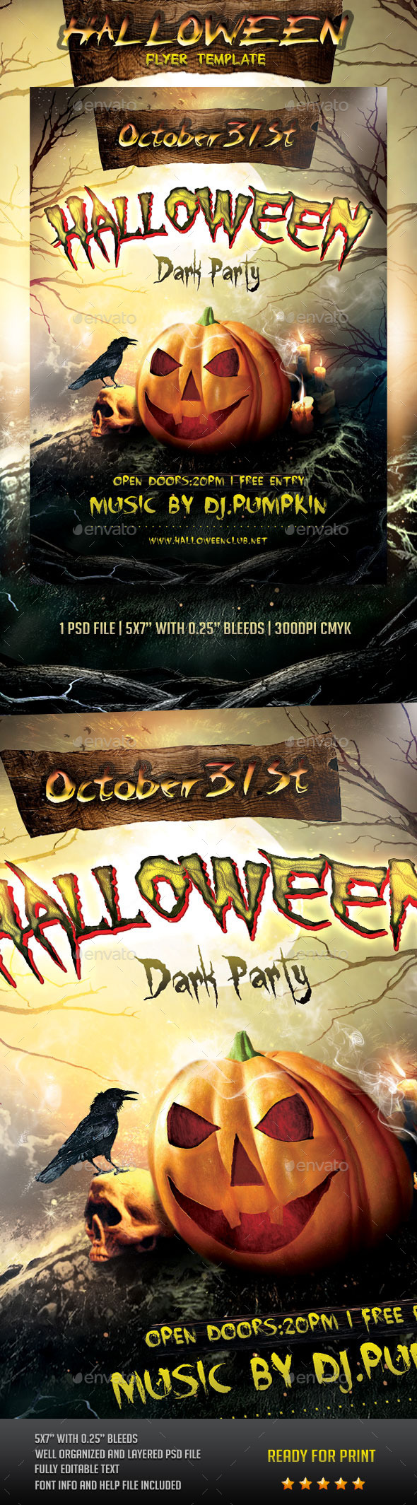 Halloween Party Flyer Template - Clubs & Parties Events