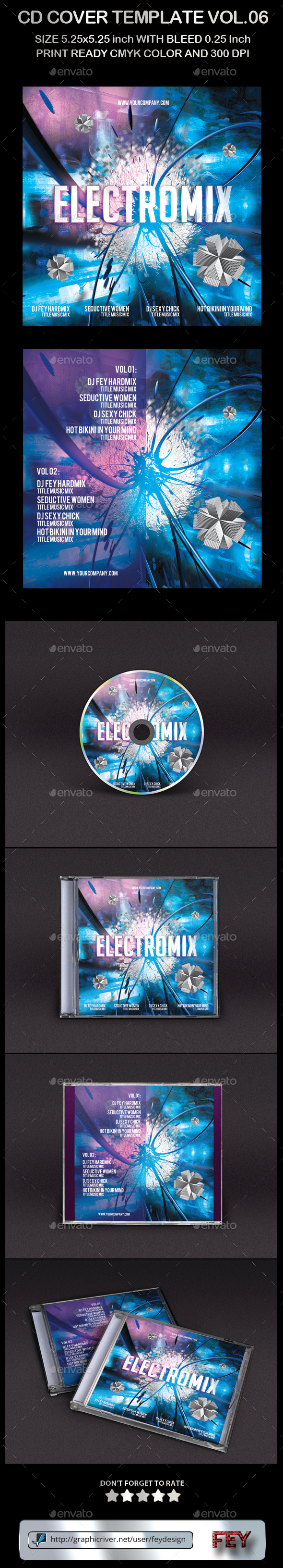 CD Cover Template Vol.06 - CD & DVD Artwork Print Templates