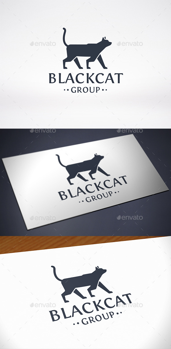 Black Cat Logo Template - Animals Logo Templates