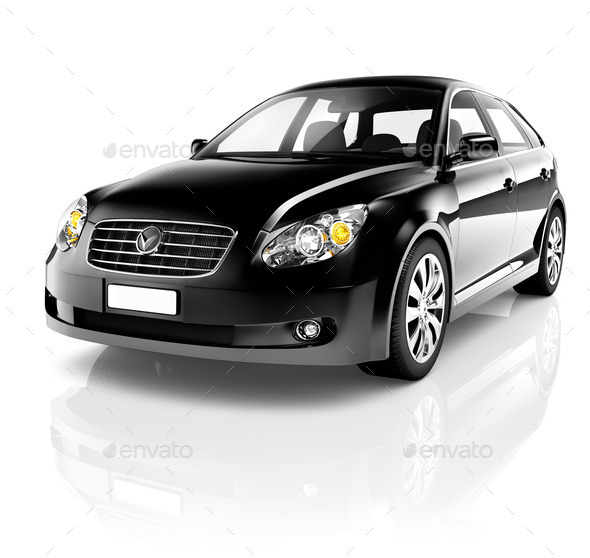 Black Sedan Car - Stock Photo - Images