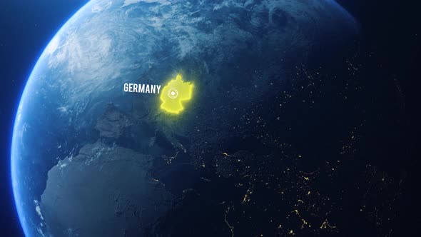 Earh Zoom In Space To Germany Country Alpha Output