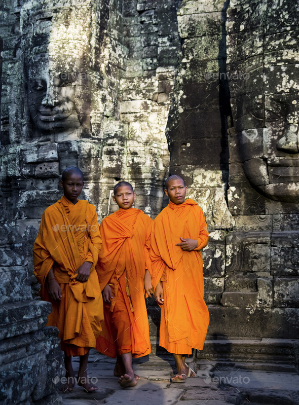 Contemplating Monk in Cambodia. Stock Photo by Rawpixel | PhotoDune