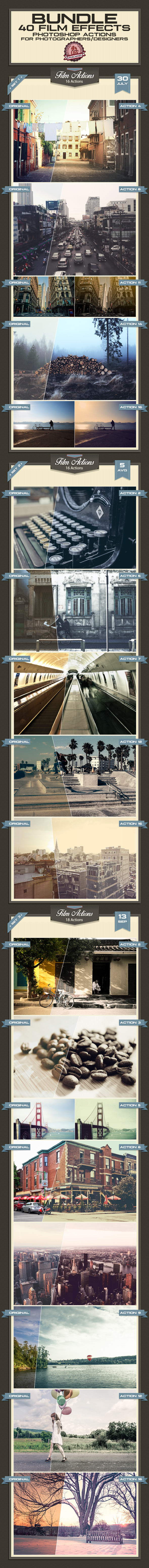 Film Effects Photoshop Actions - Bundle - Photo Effects Actions