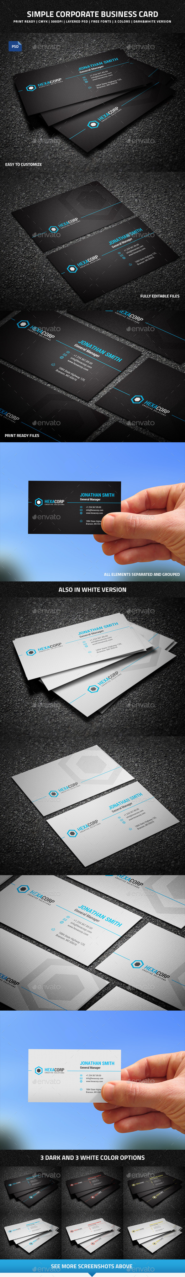 Simple Corporate Business Card - 45 - Corporate Business Cards