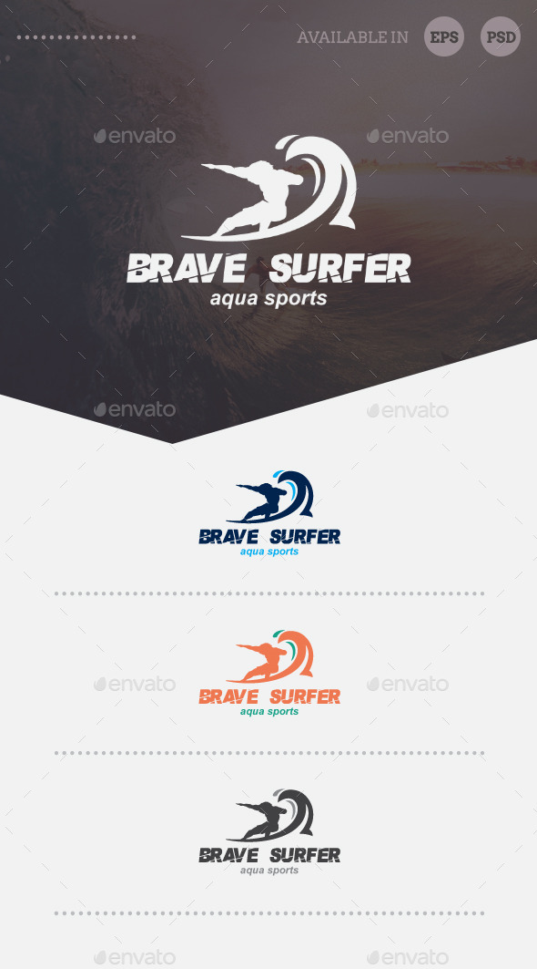 Brave Surfer Logo Template - Humans Logo Templates
