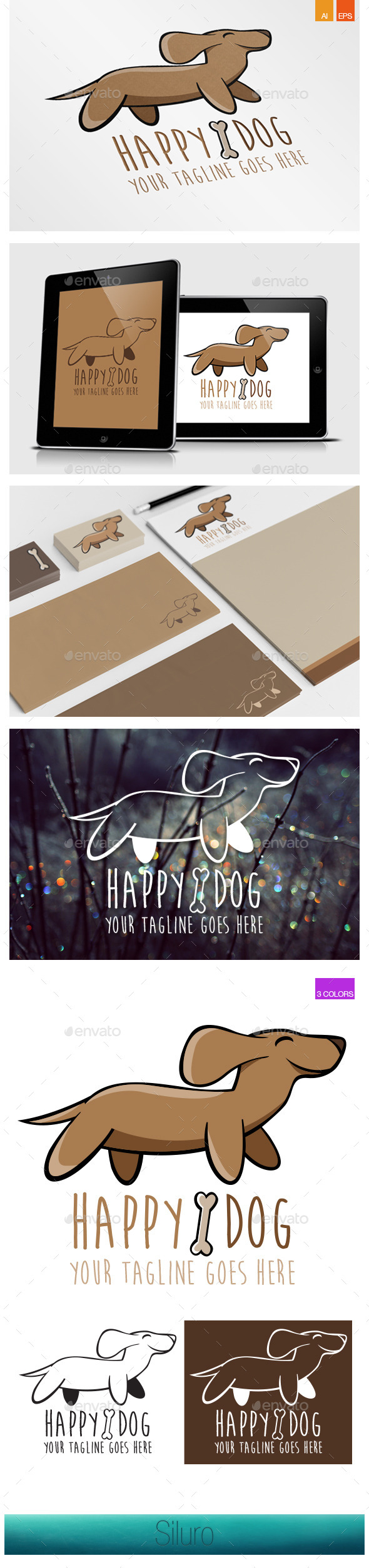 Happy Dog Logo - Animals Logo Templates