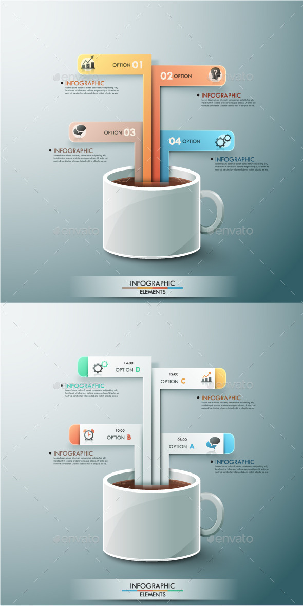 Modern Infographic Options Template (2 Items) - Infographics