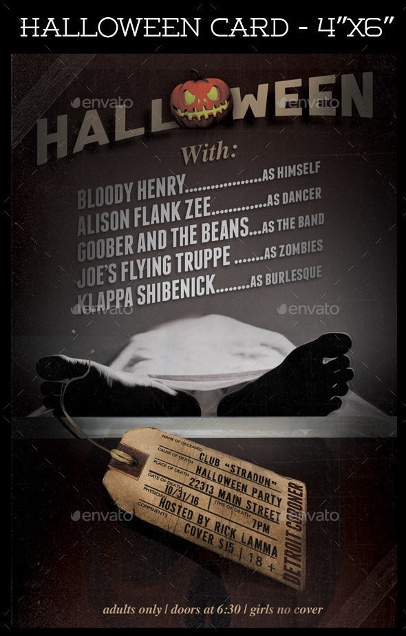 Halloween card - Morgue - Holidays Events