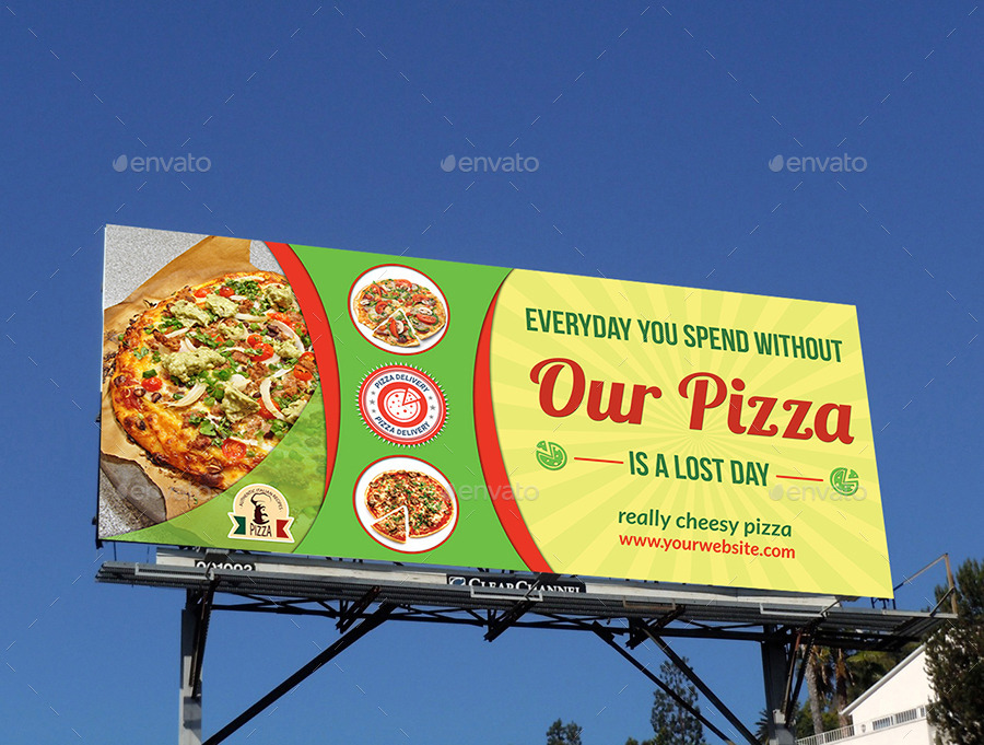 Pizza Restaurant Billboard Template, Print Templates | GraphicRiver
