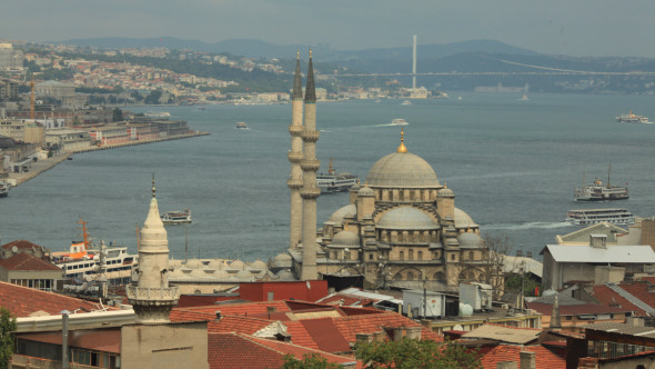 Istanbul Bosphorus Bridge And Mosque