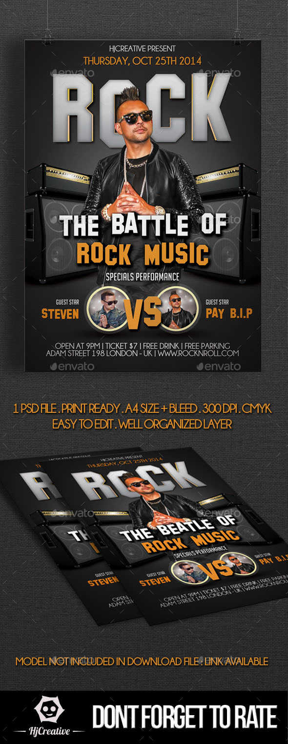 Battle Rock Poster Flyer Template - Events Flyers