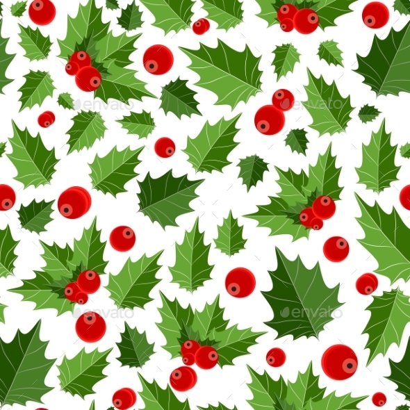 Abstract Beauty Christmas Berry Seamless Pattern - Christmas Seasons/Holidays
