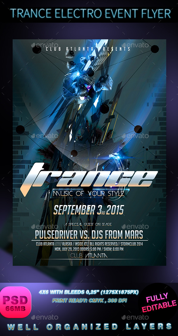 Trance Electro Event Flyer - Events Flyers
